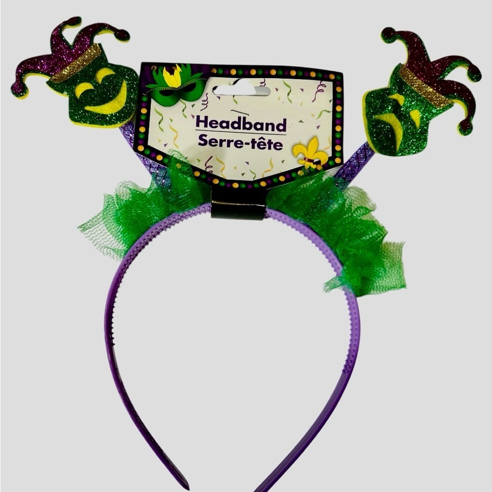 🎭 NWT Mardi Gras Celebration Bundle – Shirt + 5 Headbands – Party Ready! - Picture 9 of 12